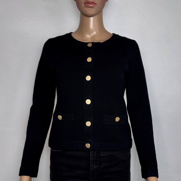 Banana Republic Sweaters - Banana Republic Classic Sweater Jacket Black with Gold Buttons, Small Petite